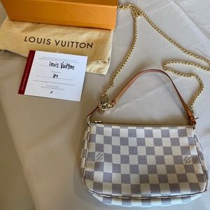 Auth Louis Vuitton Damier Azur Pochette purse
